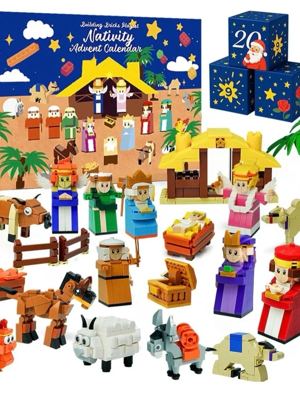 Nativity Advent Calendar Building Bricks Playset 24 Days of play & learning